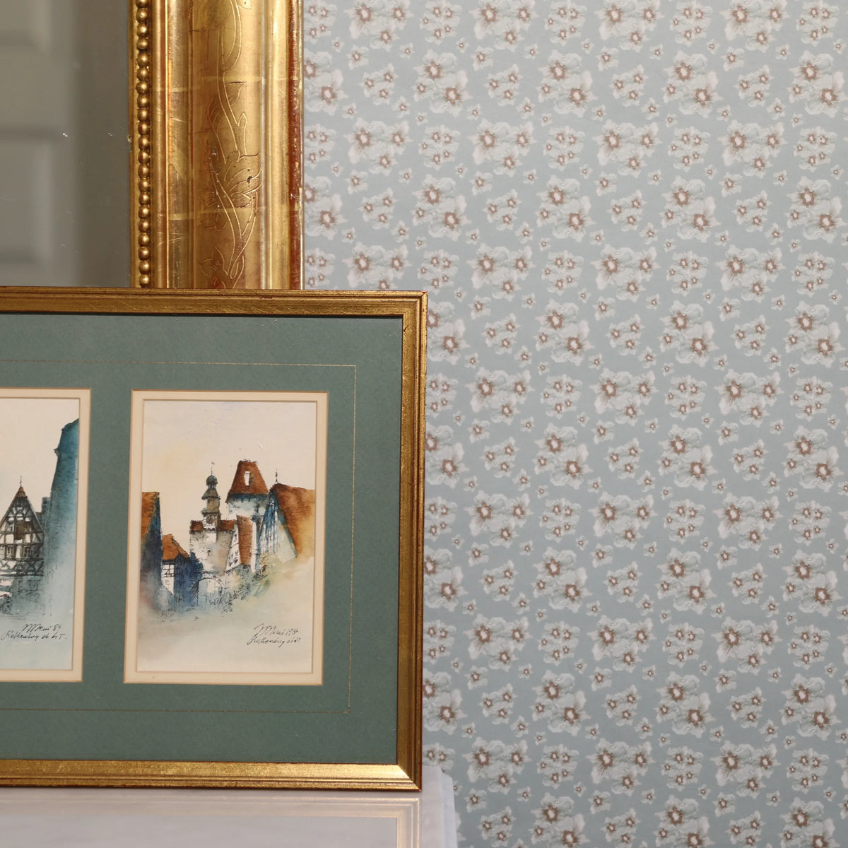 Cottage Garden luxury wallpaper with a small-scale floral pattern inspired by traditional English gardens, ideal for custom interiors, refined bedrooms, charming powder rooms, tailored living spaces, and luxury residential design projects.