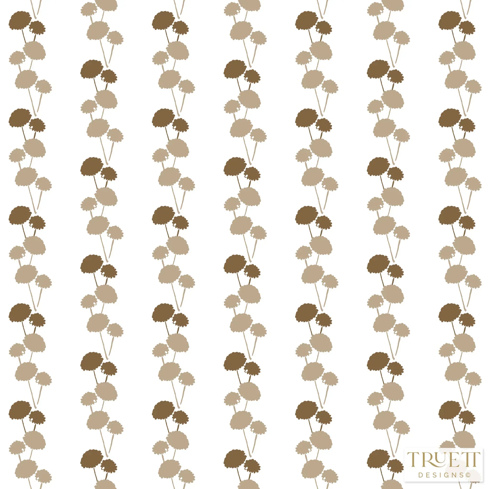 Luxury botanical and floral wallpaper featuring an elegant linear dahlia vine pattern inspired by English gardens, designed for modern traditional interiors, powder rooms, bedrooms, dining spaces, and layered luxury homes. Sustainably printed in England by Truett Designs.