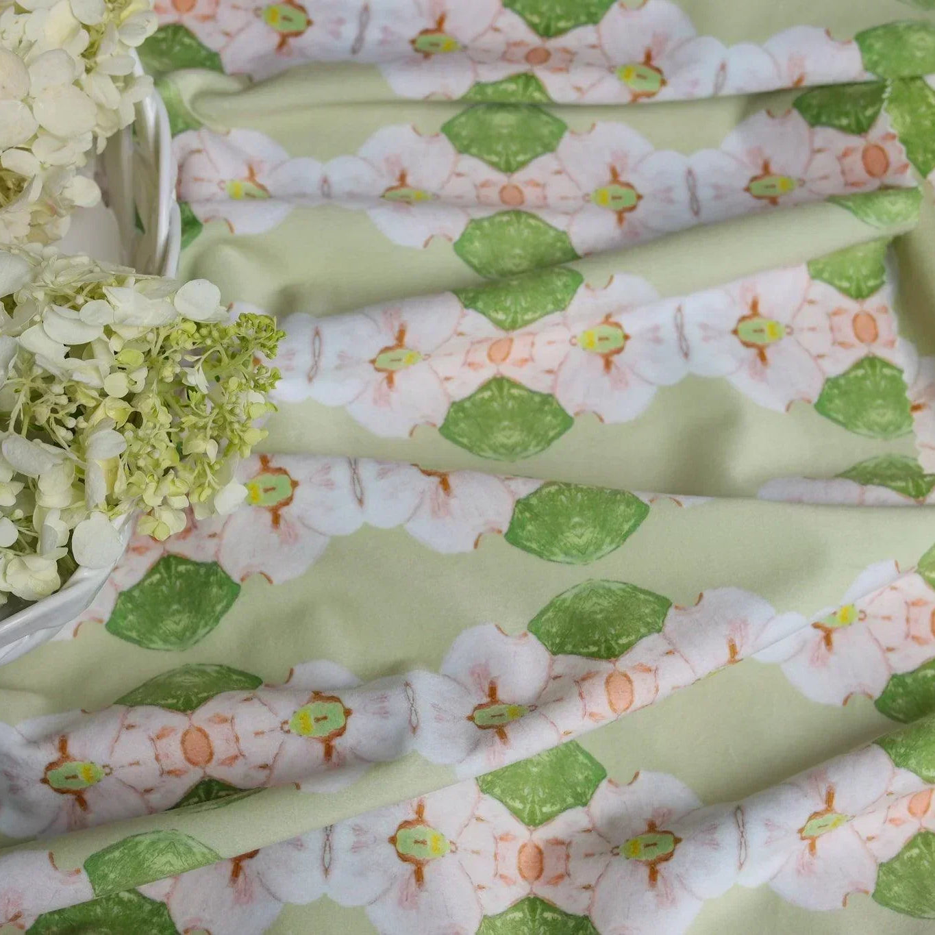 Flowering Dogwoods Fernwood Green Fabric - Truett Designs