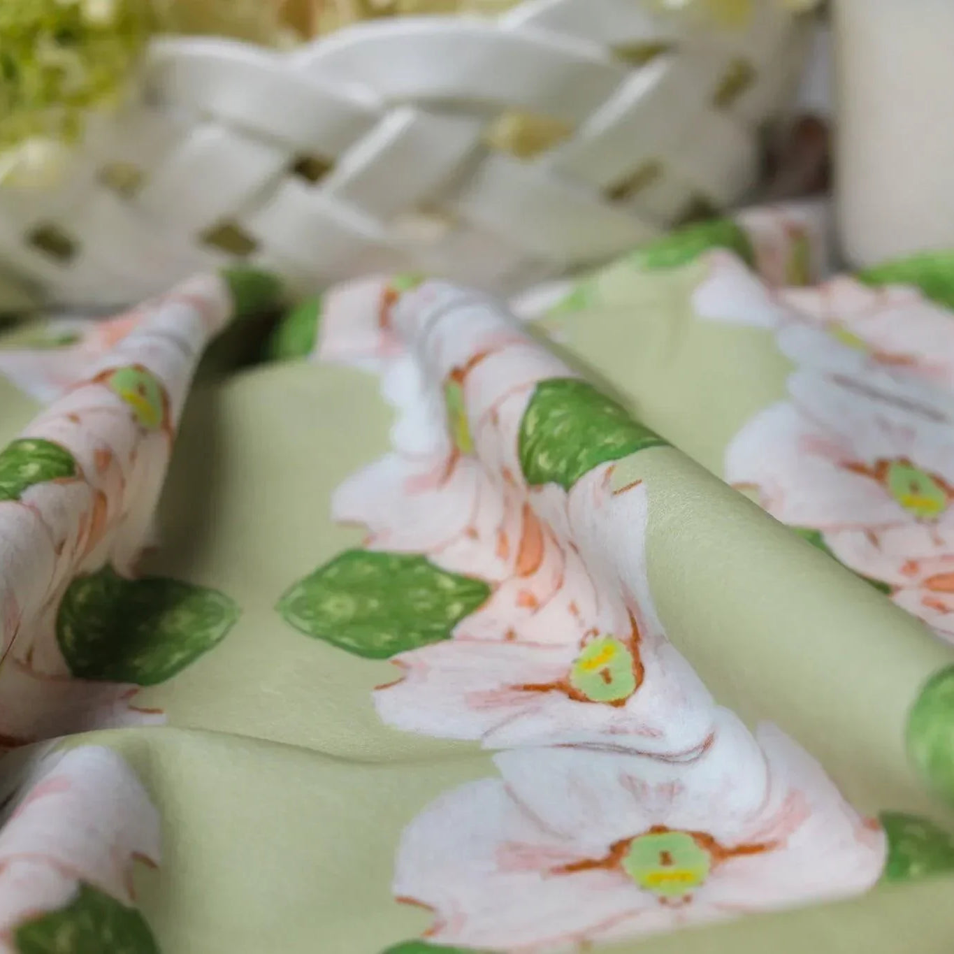 Flowering Dogwoods Fernwood Green Fabric - Truett Designs