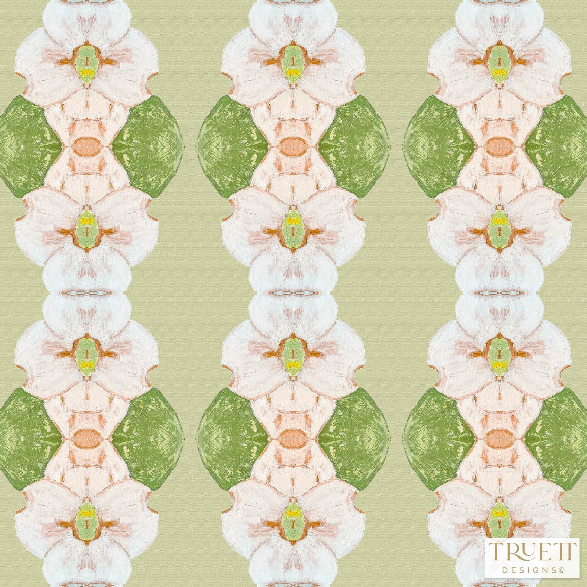 Flowering Dogwoods Fernwood Green Fabric - Truett Designs