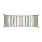 Luxury green stripe bolster pillow with bold linear pattern, handcrafted in England for contemporary and modern traditional interiors.