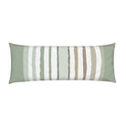Luxury green stripe bolster pillow with bold linear pattern, handcrafted in England for contemporary and modern traditional interiors.