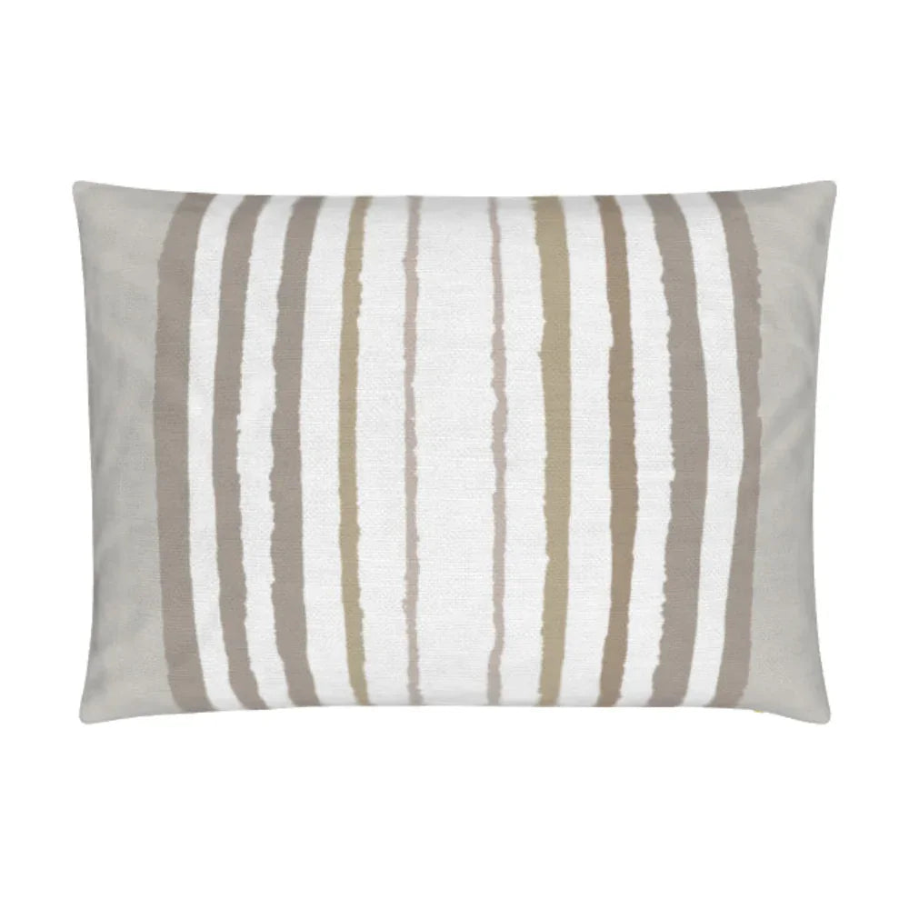 Brother Stripe in Neutrals Luxury Pillow by Truett Designs featuring an artistic stripe pattern in warm neutral tones. Handcrafted in England from sustainably printed luxury fabric, this designer decorative pillow adds structure, texture, and timeless elegance to sofas, beds, and accent chairs. A versatile favorite for interior designers, it pairs beautifully with florals, botanicals, grasscloth, natural linens, and tailored upholstery in luxury residential interiors.