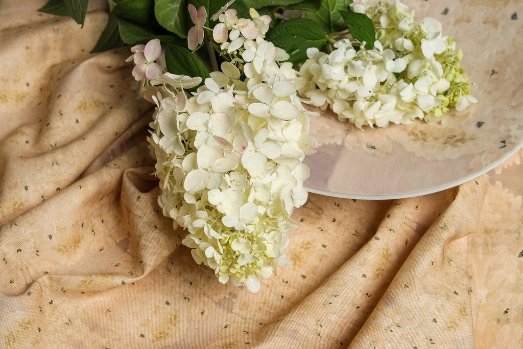 Centerpiece White Hydrangea Luxury Fabric Small Repeat - Truett Designs