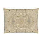 Centerpiece White Hydrangea luxury decorative pillow featuring a large-scale abstract floral pattern in layered white, cream, and deep olive green tones, handcrafted in England for luxury living rooms, designer-curated interiors, tailored upholstery, and thoughtfully layered homes.