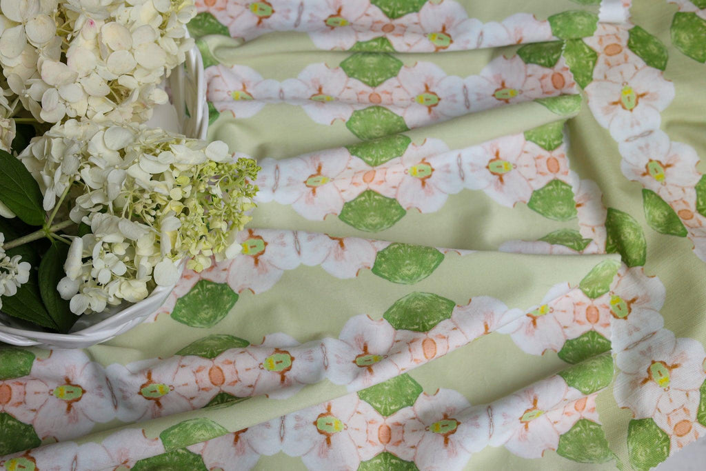 Flowering Dogwoods Fernwood Green Fabric - Truett Designs