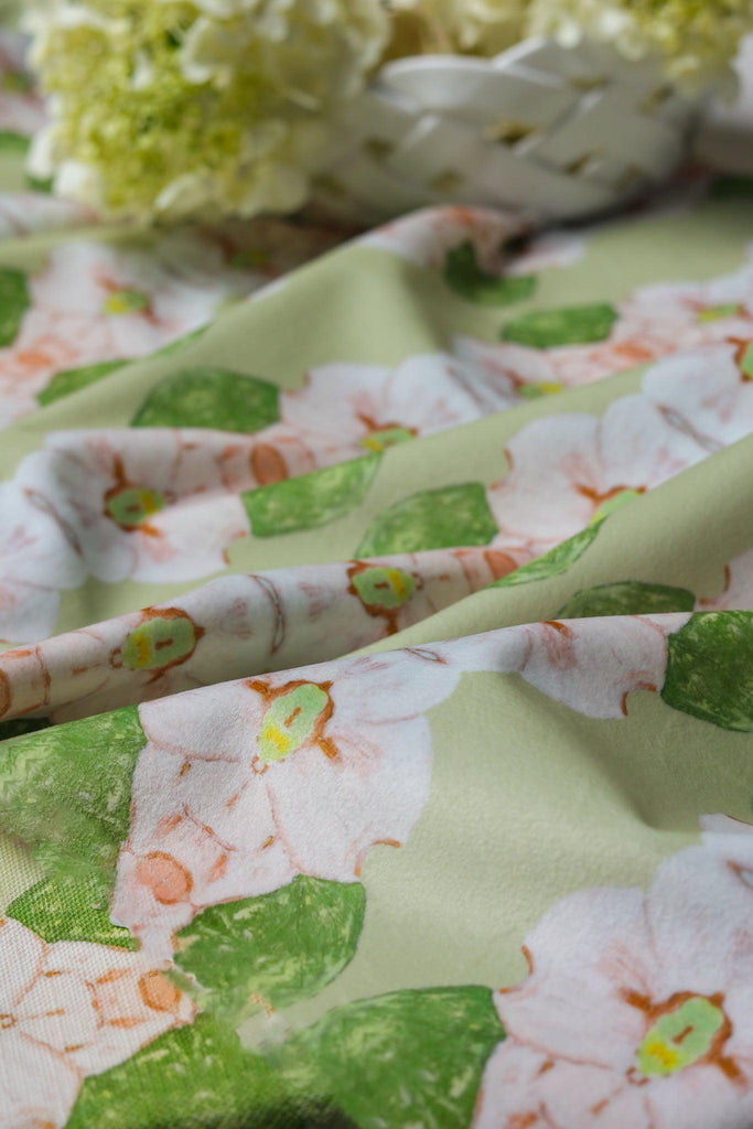 Flowering Dogwoods Fernwood Green Fabric - Truett Designs