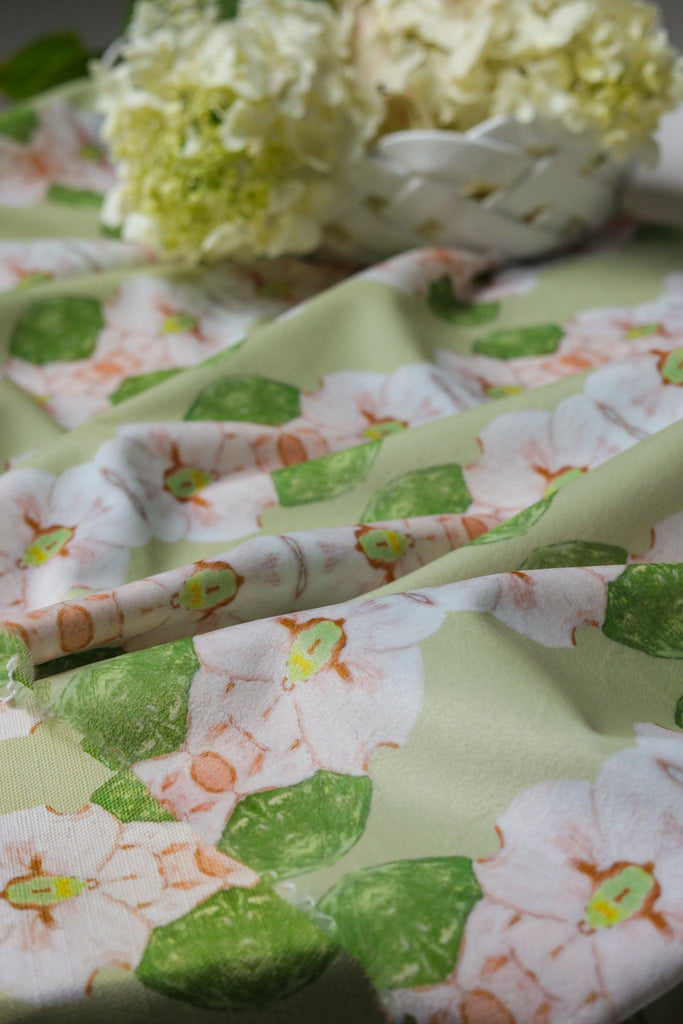 Flowering Dogwoods Fernwood Green Fabric - Truett Designs