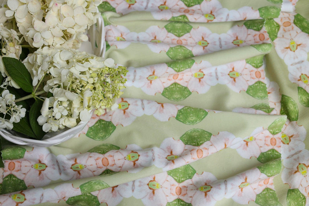 Flowering Dogwoods Fernwood Green Fabric - Truett Designs