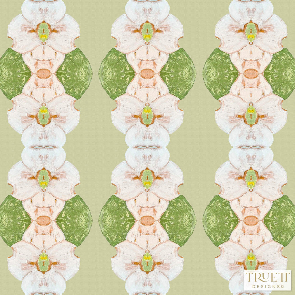 Flowering Dogwoods Fernwood Green Wallpaper - Truett Designs