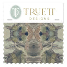 Luxury abstract fabric featuring flowing landscape-inspired movement in warm dusty neutral tones with hidden fox details for collected modern traditional interiors.