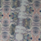 Luxury abstract fabric featuring flowing landscape-inspired movement in warm dusty neutral tones with hidden fox details for collected modern traditional interiors.