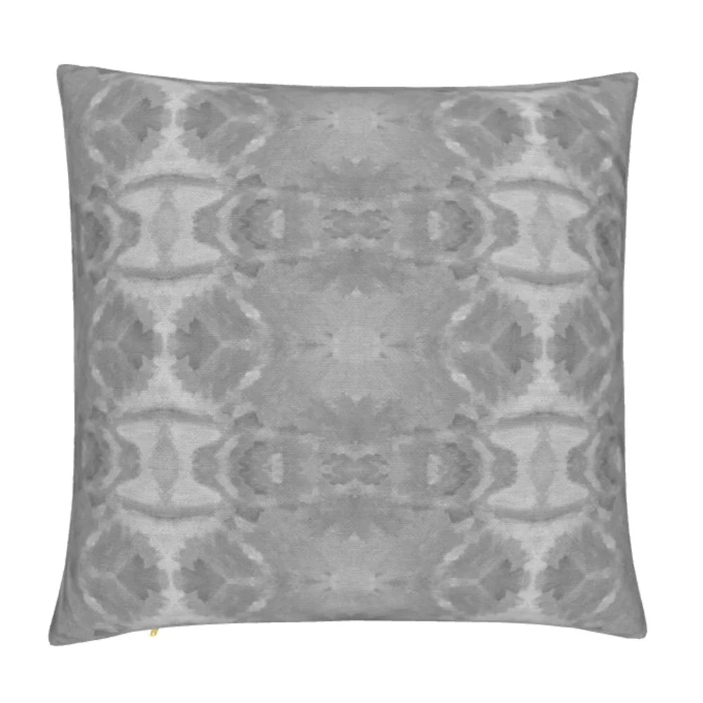 Trees Ash Luxury Pillow by Truett Designs featuring an abstract botanical pattern inspired by oak leaves in sophisticated ash gray and soft neutral tones. Handcrafted in England from sustainably printed luxury fabric, this designer decorative pillow offers a fresh, modern interpretation of a nature-inspired design. The versatile palette brings subtle texture, depth, and contemporary elegance to sofas, beds, accent chairs, and window seats. Ideal for interior designers seeking luxury throw pillows, artisan-c
