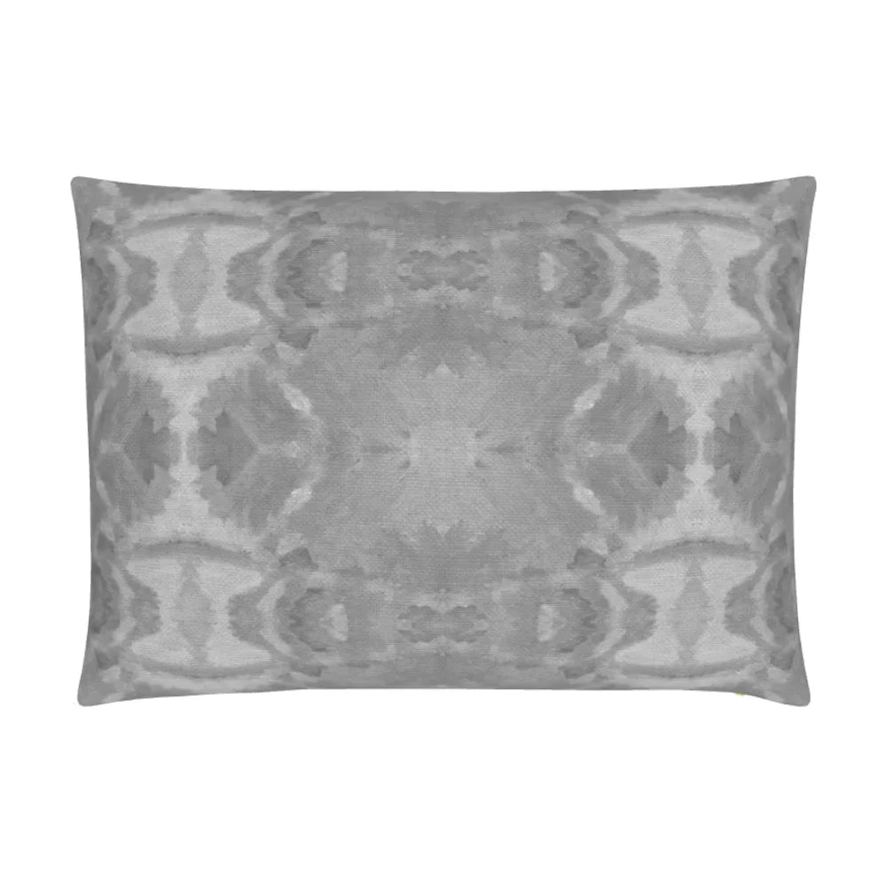 Trees Ash Luxury Pillow by Truett Designs featuring an abstract botanical pattern inspired by oak leaves in sophisticated ash gray and soft neutral tones. Handcrafted in England from sustainably printed luxury fabric, this designer decorative pillow offers a fresh, modern interpretation of a nature-inspired design. The versatile palette brings subtle texture, depth, and contemporary elegance to sofas, beds, accent chairs, and window seats. Ideal for interior designers seeking luxury throw pillows, artisan-c