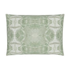 Trees Calm Jade Luxury Pillow by Truett Designs featuring an abstract botanical pattern inspired by oak leaf foliage in calming jade green and soft neutral tones. Handcrafted in England from sustainably printed luxury fabric, this designer decorative pillow brings organic texture, depth, and sophisticated color to sofas, beds, accent chairs, and window seats. A versatile accent for traditional, transitional, and modern interiors, ideal for interior designers seeking luxury throw pillows, artisan-crafted tex
