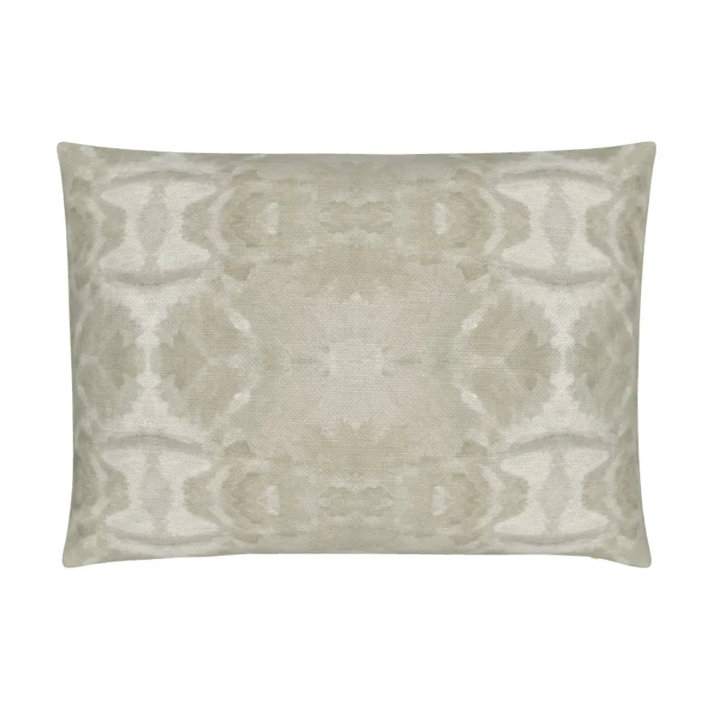 Trees Putty luxury decorative pillow featuring an abstract organic pattern in warm neutral tones, handcrafted in England for luxury living rooms, designer-curated interiors, modern traditional homes, and layered interior design projects.
