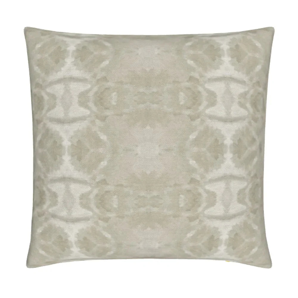 Trees Putty luxury decorative pillow featuring an abstract organic pattern in warm neutral tones, handcrafted in England for luxury living rooms, designer-curated interiors, modern traditional homes, and layered interior design projects.