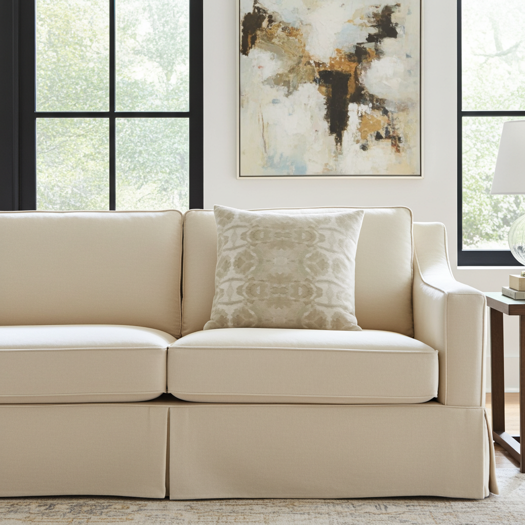 Trees Putty luxury decorative pillow featuring an abstract organic pattern in warm neutral tones, handcrafted in England for luxury living rooms, designer-curated interiors, modern traditional homes, and layered interior design projects.