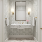 Luxury abstract neutral wallpaper in soft putty tones with layered organic movement inspired by live oak trees, designed for modern traditional interiors, luxury bedrooms, powder rooms, dining spaces, and collected contemporary homes. Sustainably printed in England by Truett Designs.