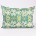 Wildflowers I Dark Green luxury pillow featuring a small repeat botanical pattern in deep green hues, ideal for modern traditional interiors, luxury living rooms, designer bedrooms, and layered home decor. 