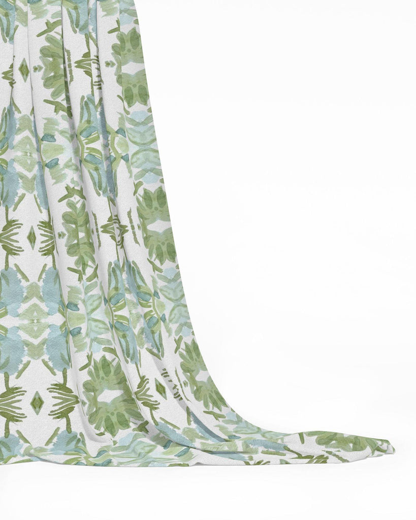 Wildflowers I Sage Green & Blue Fabric Large Repeat - Truett Designs