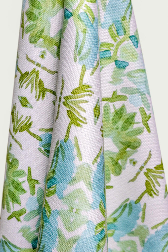 Wildflowers I Sage Green & Blue Fabric Small Repeat - Truett Designs