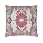 Wildflowers I Strawberry luxury decorative pillow featuring a large-scale abstract floral pattern in rich strawberry pink and red tones, handcrafted in England for luxury living rooms, designer-curated interiors, layered bedrooms, and modern traditional homes.