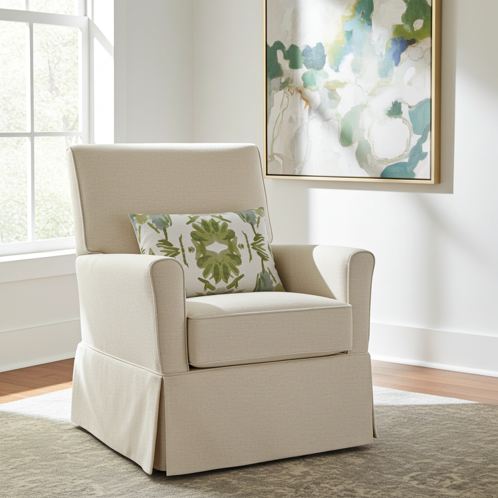 Luxury white and apple green botanical pillow with large-scale floral pattern inspired by Alaska wildflowers, handcrafted in England for contemporary and traditional interiors.