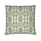 Wildflowers I White & Apple Green luxury pillow featuring an artistic floral pattern on a soft white ground, handcrafted in England for traditional, modern traditional, and layered interior design projects.