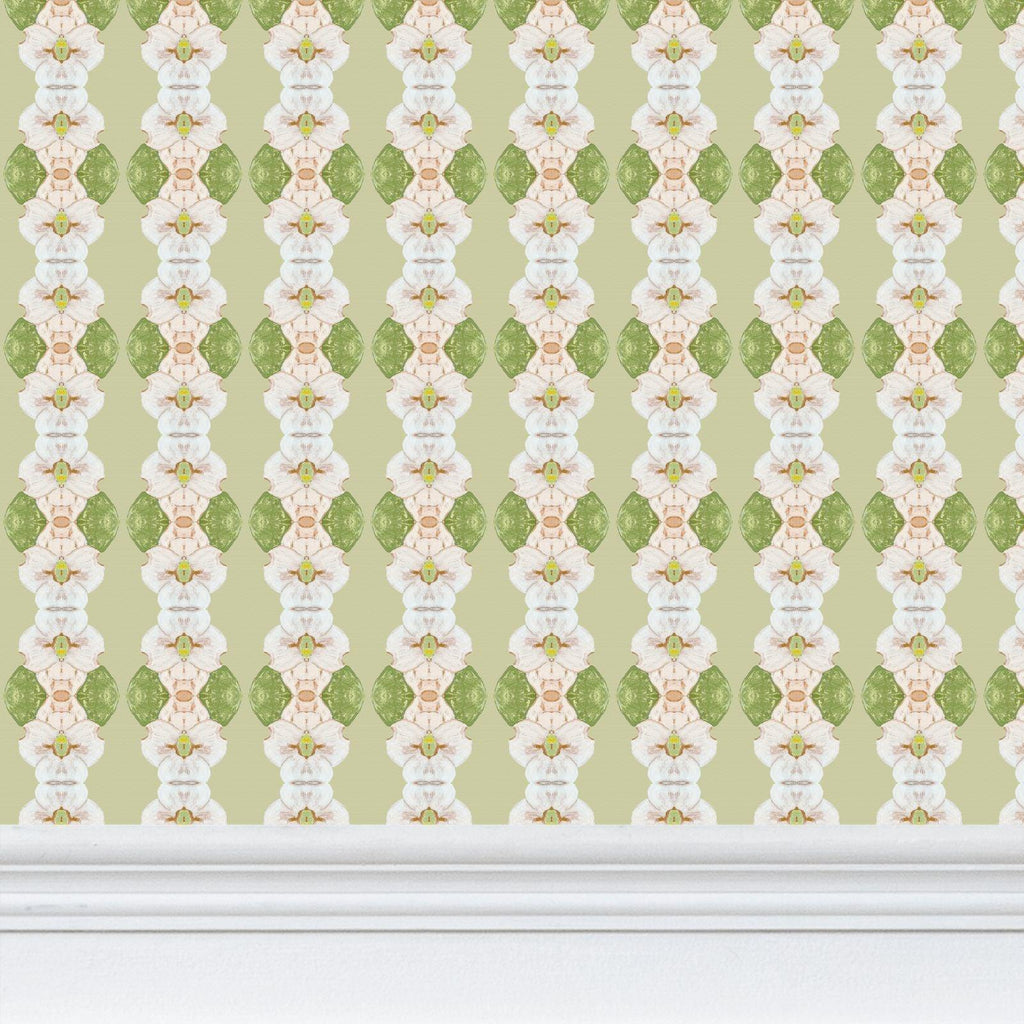 Flowering Dogwoods Fernwood Green Wallpaper - Truett Designs