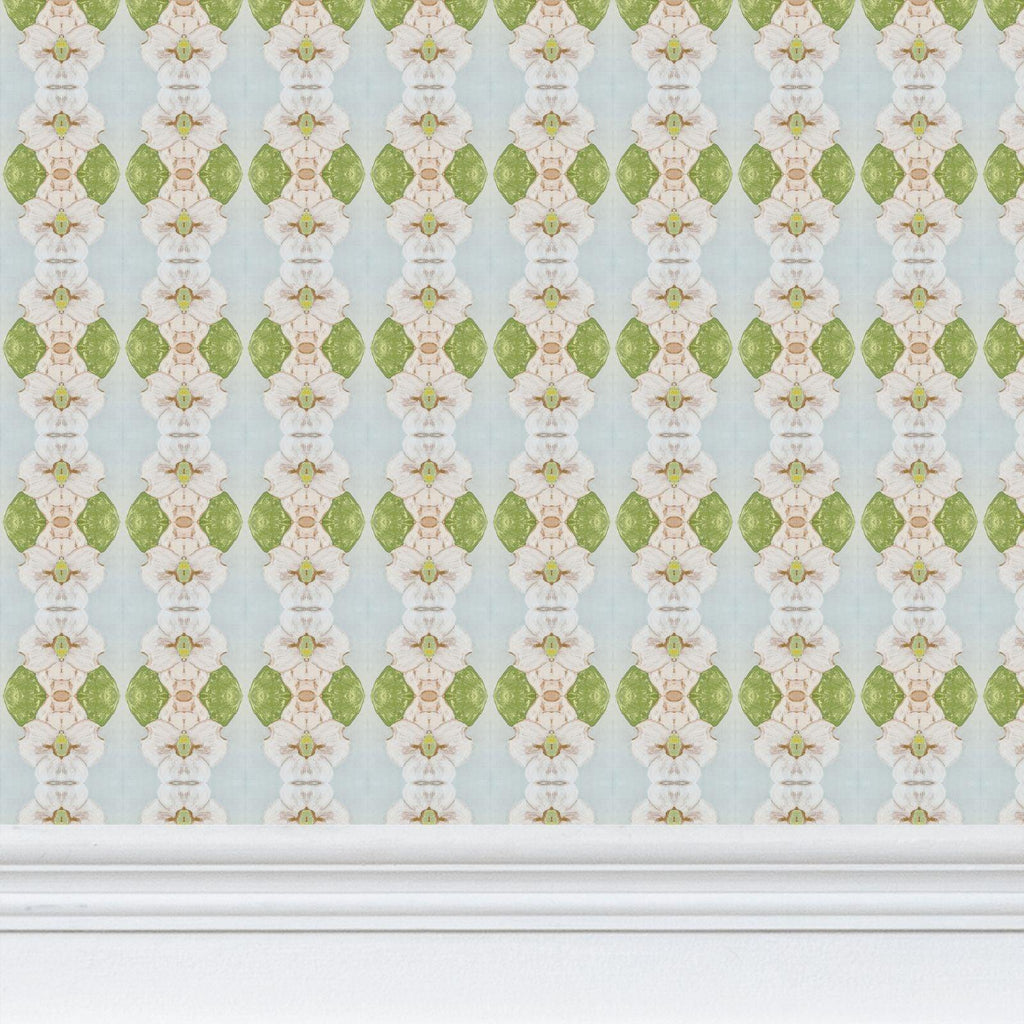 Flowering Dogwoods Light Blue Wallpaper - Truett Designs